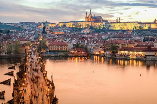 Coucher de soleil sur Prague